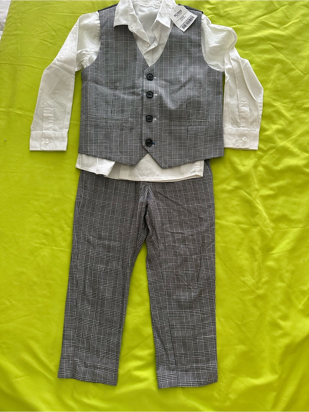 Next Black and White Checkered Vest Set